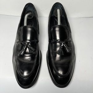 Tod's Black Leather Tassle Loafers